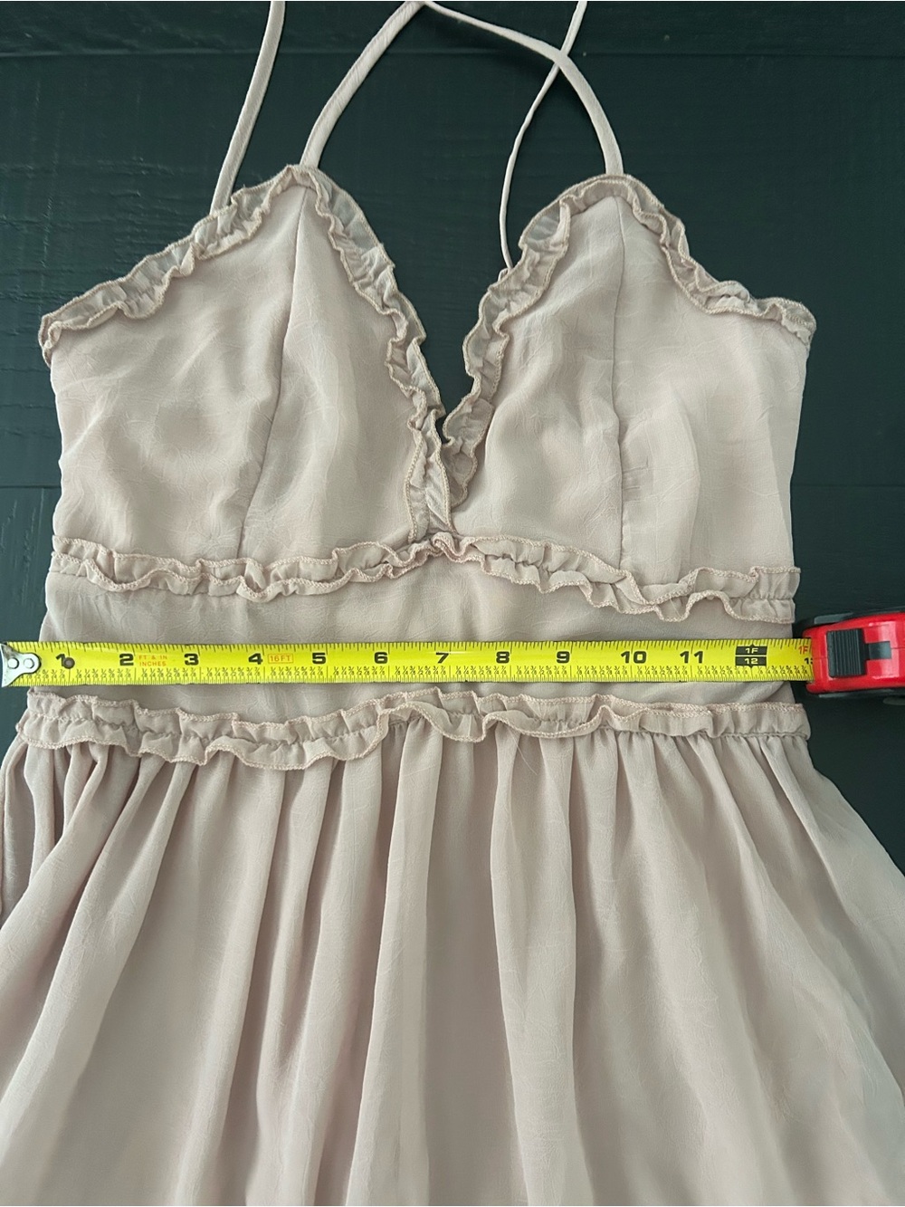 Pink Lily Blush Spaghetti-Strap Tiered Mini Dress - Picture 4 of 7